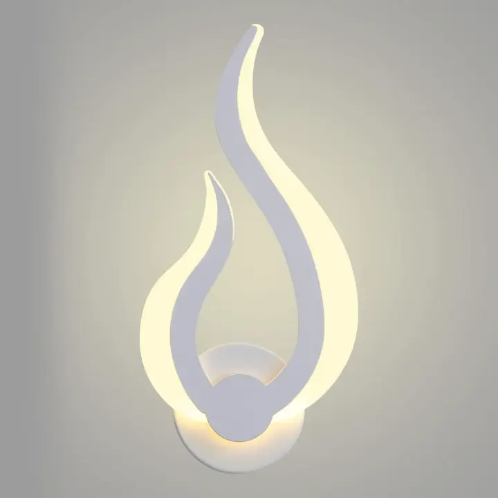 LED Indoor Wall Light, 10W Modern Wall Lamp, Flame Shape Wall Mounted Night Light 3000K Warm White for Kitchen Stair Bedroom Hallway, 220V IP20 - 1