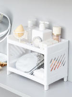 Estante De Doble Capa Minimalista Para Escritorio En Plástico Blanco Puro Organizador Multifuncional Para Baño Y Estantería De Almacenamiento Doméstico - details 2