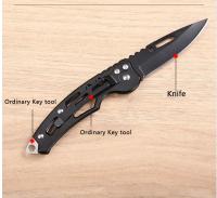 Cuchillo Plegable De Acero Inoxidable Con Llavero Herramienta De Exterior Cuchillo De Bolsillo Fácil De Transportar Para Actividades Al Aire Libre - details 6