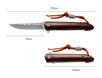 Cuchillo Plegable Damasco Mini Para Exteriores Cuchillo De Bolsillo Portátil Acero Inoxidable M390 Cuchillo De Campo Para Frutas - details 5