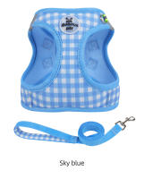 Harnés De Gatos Festivo Con Estampado De Gingham Transpirable De Poliéster Con Hebjes Metálicos Y Tirantes Reflectantes Para Caminatas Seguras - details 10