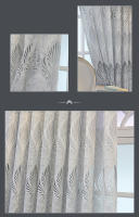 Cortinas De Encaje Europeas 1PC Estilo Moderno Sencillo Para Sala De Estar Y Dormitorio Translúcidas Con Patrón Geométrico - details 8