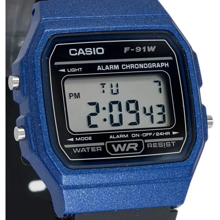 Reloj Casio Vintage Informal retro digital F-91WM-2A alarma y luz led - 1