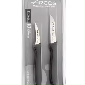 Arcos Serie Nova - Set 2 pzas. Cuchillos Mondadores - Hoja de Acero Inoxidable de 60 mm / 80 mm - Mango de Polipropileno Color negro - 1