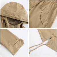 Abrigo De Trench De Algodón Para Mujer plus Talla Con Capucha Estilo Casual Cierre De Cremallera Manga Larga Color Sólido Para Otoño E Invierno - details 21