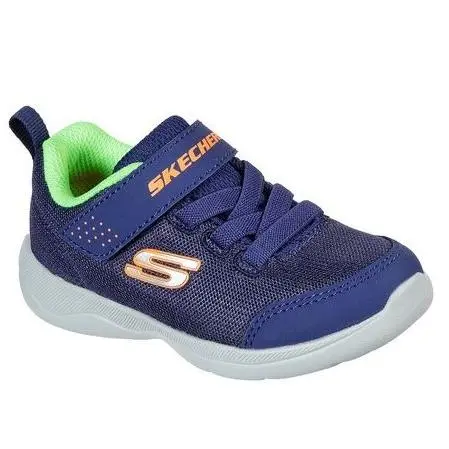 Zapatillas Niño Skechers Mini Wanderer Azul Navy Lima y Naranja - 1