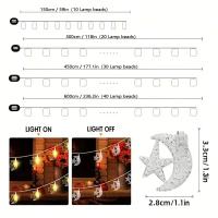 Luz De Luna Y Estrellas LED Mini Para Ambiente De Ramadan Decoración De Fiesta De Cumpleaños En Casa Foco De Luz Seco Batería - details 2