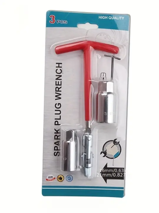 Juego De Herramientas De Reparación De Automóvil 3 Piezas Spark Plug Sleeve T-Shape 16 21 Para Motocicletas Y Coches - 1