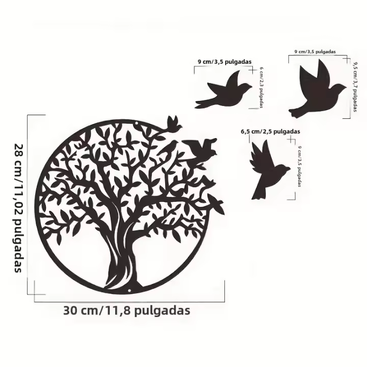 Arte De Pared En Metal - Árbol De La Vida Para Jardín Exterior | Regalo Elegante De Aniversario Y Decoración Para El Hogar - 1