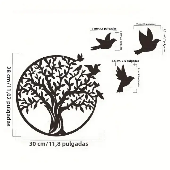 Arte De Pared En Metal - Árbol De La Vida Para Jardín Exterior | Regalo Elegante De Aniversario Y Decoración Para El Hogar - 1
