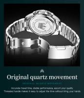 Reloj De Hombre OLEVS Luuminous Business Fashion Luxurio Con Fase Lunar Y Fecha Resistente Al Agua De Acero Inoxidable Y Manos Luminosas Reloj De Cuarzo - details 8