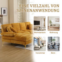 Sofá Moderno Grande de chenilla en forma de U with Doble reclinable para Salón, dormitorio, oficina, Apartamento, Casa de Campo y Sala de estar junto al fuego, Mostaza - details 2