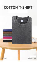 Camiseta Vintage Lavada Para Hombres Estilo Hip Hop Retro Punk Harajuku Algodón 250gsm Manga Corta Camiseta Ácido Top Casual - details 1