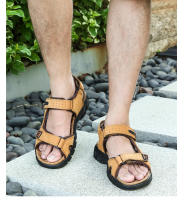Nuevos Sandalias Para Hombre Con Suela Gruesa Y Capa Exposada De Cuero Genuino Casual Ligeros Zapatillas De Moda Con Cierre De Correa Y Suela De Goma - details 16