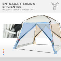 Outsunny Carpa de Jardín 3x3 m Cenador para 6-8 Personas con 4 Mosquiteras y 2 Puertas Protección UV50+ Incluye Bolsa de Transporte para Terraza Patio Exterior Blanco - details 4