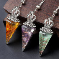 Pendule De Cuarzo Agate Natural En Forma De Cono Hexagonal Amuleto De Los Chakras Decoración Para El Hogar Y Hechicería - details 2
