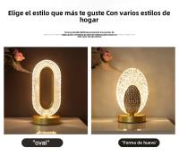 Lámpara De Mesa LED De Cristal Con Control Remoto Y Toque Recargable Iluminación De Dormitorio Decoración De Sala De Estar Fuente De Luz LED Incluida - details 9