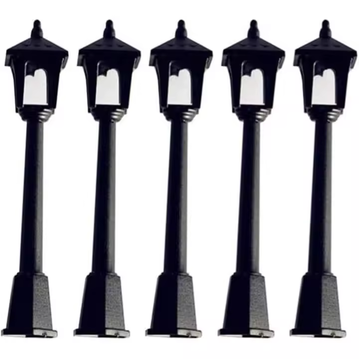 5pcs Mini Street Lamps Dollhouse Model Streetlights Train Lamp Post Lights Pathway Lantern Post Fairy Garden - 1
