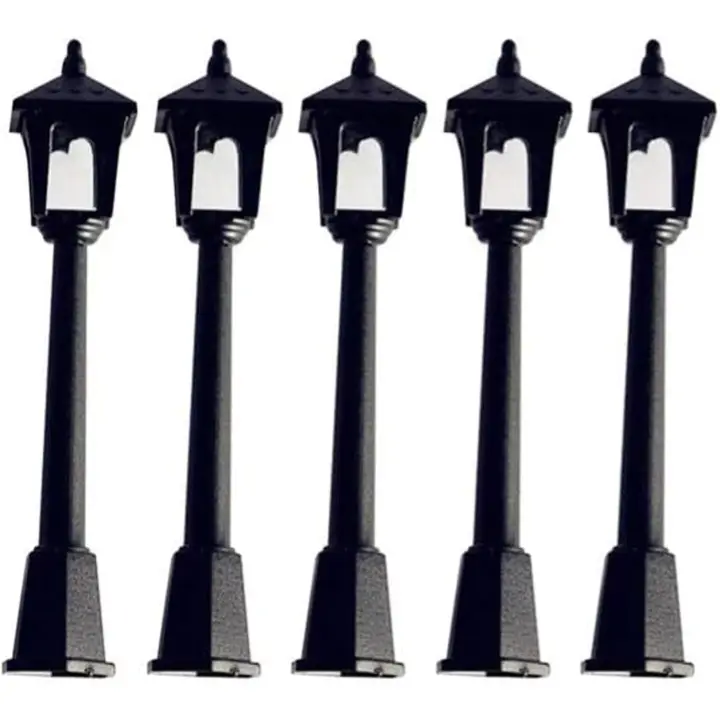 5pcs Mini Street Lamps Dollhouse Model Streetlights Train Lamp Post Lights Pathway Lantern Post Fairy Garden - 1
