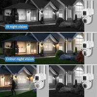Cámara De Seguridad IP 8MP HD Wifi PTZ Dual Lens Dual Screen AI Auto Tracking Exterior Cámara CCTV De Protección IP Con Visión Nocturna Y Audio Bidireccional - details 4