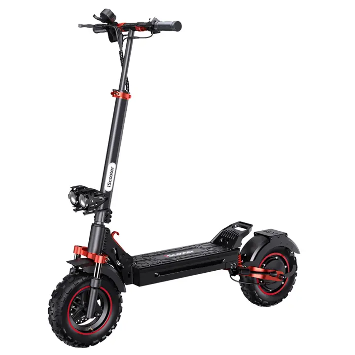 patinetes electricos adultos iScooter iX5S scooter freestyle, motor de 1000W, batería de 48V 15Ah, neumático 11 pulgadas, velocidad máxima 45km/h, alcance 65km, frenos de disco dobles, amortiguadores delanteros y traseros bicicleta electrica plegable - 1