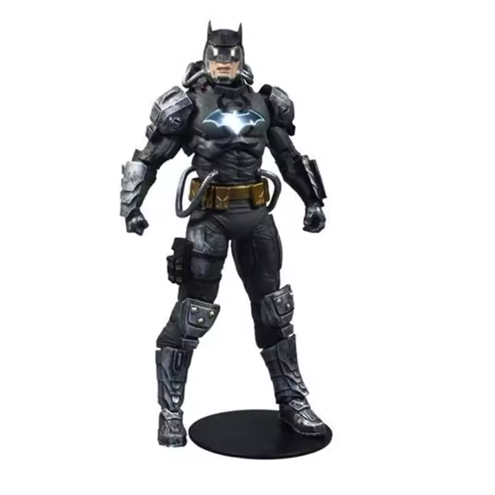 Figura mcfarlane toys dc multiverse batman hazmat suit gold etiqueta luz logo batman - 1