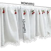 Cortina Blanca De Tres Niveles Para Armario Con Balones De Cereza Cortina De Café Textura De Lino Sintético Cortina Corta Con Bolsillo Para Barra - details 0