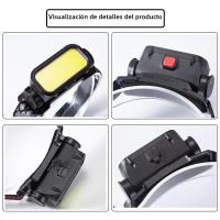 Linterna Frontal COB Con Batería 18650 Integrada Recargable Por USB Para Camping Pesca Y Escalada Luz Portátil Impermeable - details 2
