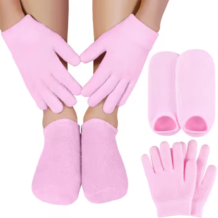 Juego de guantes de Gel hidratante para manos y pies, cuidado blanqueador de la piel, tratamiento de Spa de belleza, botines de tacón de algodón suave hidratante - 1