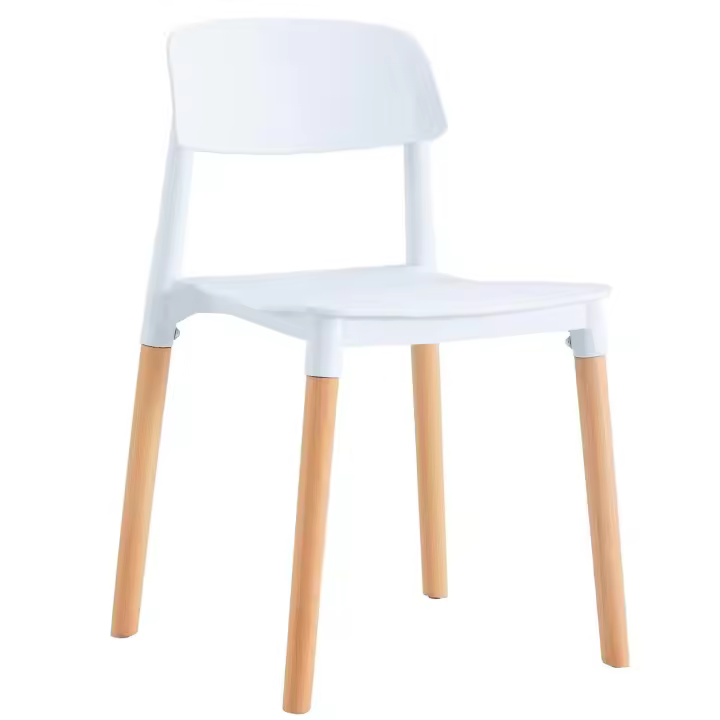 Silla CROSCAT (SU), madera, polipropileno blanco - 1