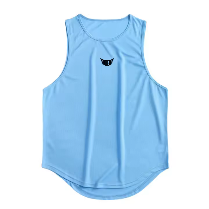 Summer Casual Breathable Quick Dry Sleeveless Tank Top Mens Gym Bodybuilding Workout Muscle Stringer Fashion Fitness Mesh Vest - 1