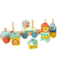 WOOMAX - Tren juguete madera con animales, Zookabee, 3 vagones, 13 piezas apilables, Safari, Trenes de juguetes para niños, Motricidad fina, Juguetes niño 18 meses, Juego apilar - details 2
