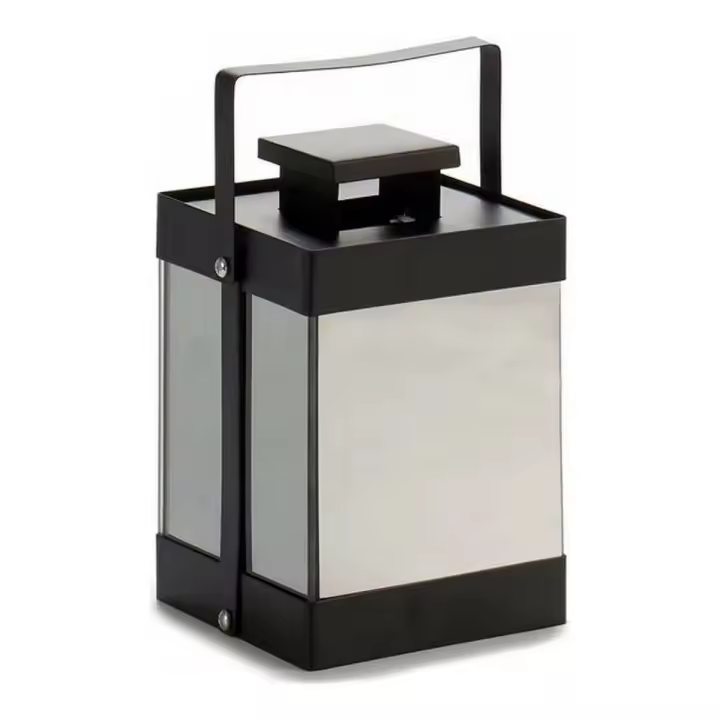 Farol LED Negro Espejo 12,5 x 18,5 x 12,5 cm - 1