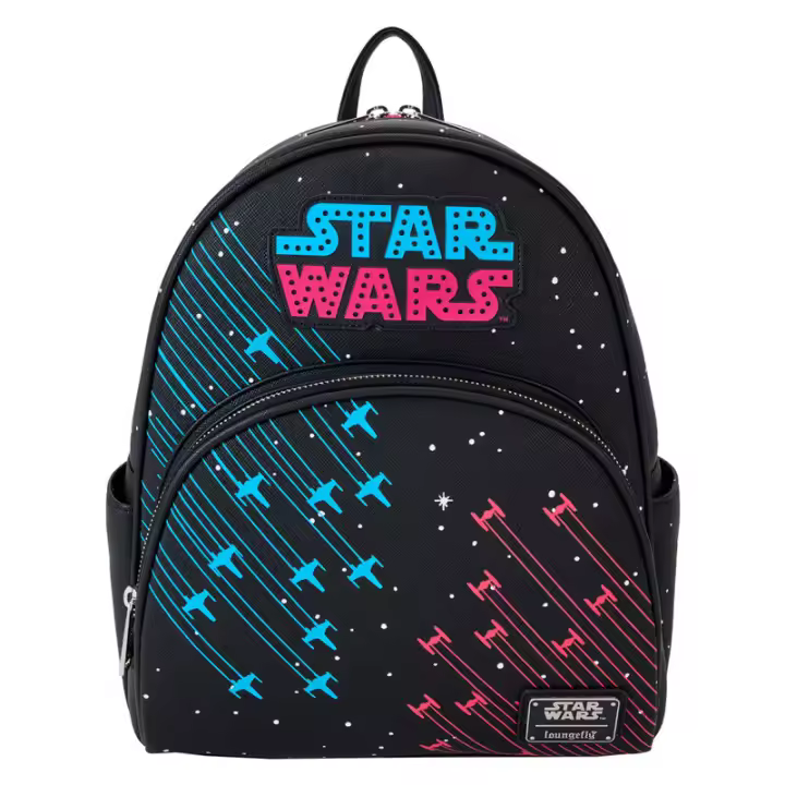Mochila Neon 70 Star Wars Loungefly. Mochila ergonómica con amplio espacio. Diseño resistente y versátil para llevar tus pertenencias con estilo. - 1