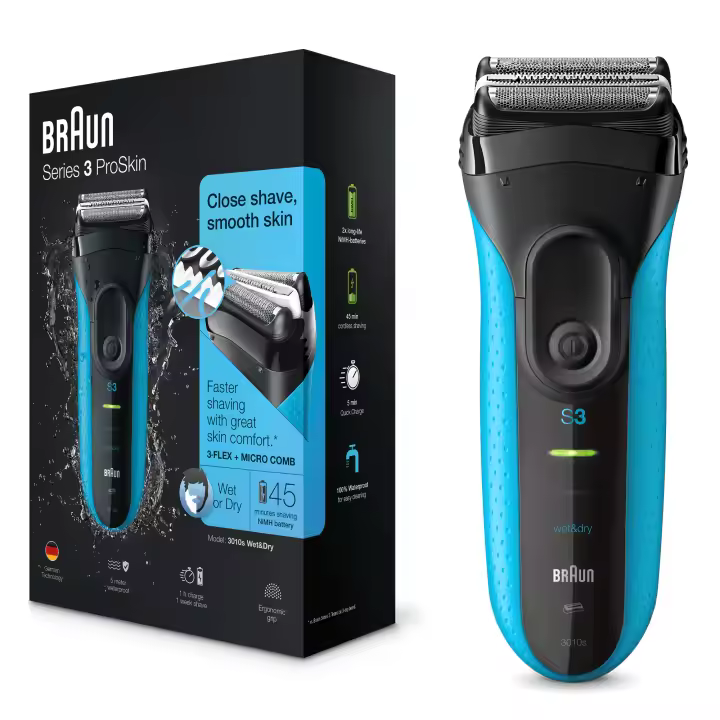 Braun Series 3 Afeitadora Eléctrica Hombre Proskin 3010 S Azul/Negro - 1