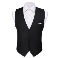 Chaleco De Seda Para Hombre En 20 Colores S-5XL Estilo Formal Sin Mangas Cuello Redondo Ajustado Para Todas Las Estaciones - details 10