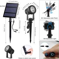 Lámpara Solar 3000K Para Decoración De Jardín Y Arbolares IP65 Impermeable Con 4 Luces LED Cálidas Iluminación De Paisaje De Jardín Y Calle Farol De Pared Solar - details 9