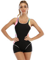 Traje De Baño De Un Pie Deportivo 2023 Talla Grande Mujer Traje De Natación Profesional Estilo Patchwork Para Surfeo Y Natación - details 5