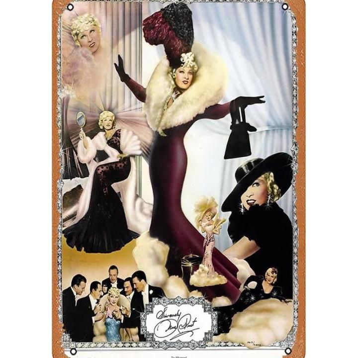 Cartel De Colección Firmado Mae West Colorido Y Commanding En Acero De Aluminio Decoración De Pared Artística Chic Impresión De Arte