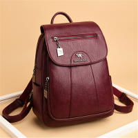 Mochila Para Mujer 2022 Nueva De Cuero Suave De Alta Calidad Banda De Hombro Arco Gran Capacidad Para Viajes Y Escuela Color Negro - details 8