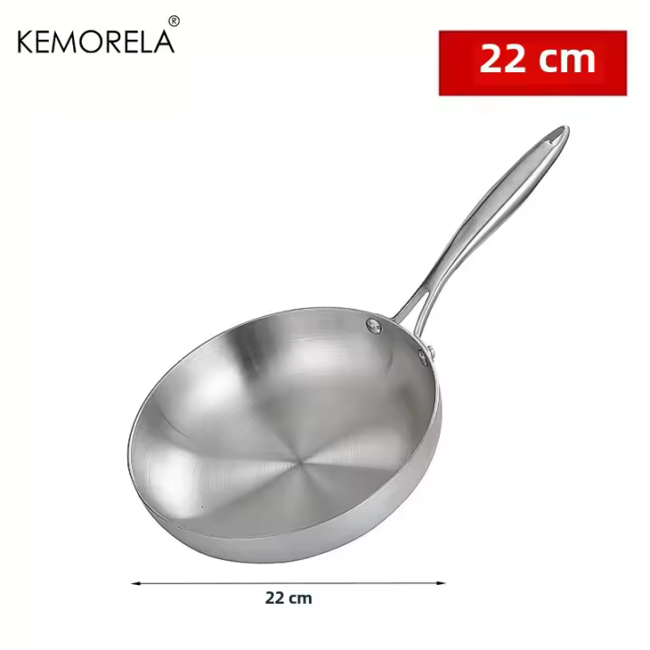 Sartén antiadherente de acero inoxidable 304, olla para Carne frita, utensilios de cocina sin recubrimiento para estufa de Gas y cocina de inducción - 1