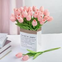 10Pcs Tulipes Artificiales Rosa Falsas Flores PU Toque Real Para Bouquet De Mesa De Oficina Sala De Estar Fiesta Primavera Boda - details 2