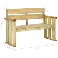 vidaXL Banco de jardín de madera de pino impregnada 121 cm - details 6