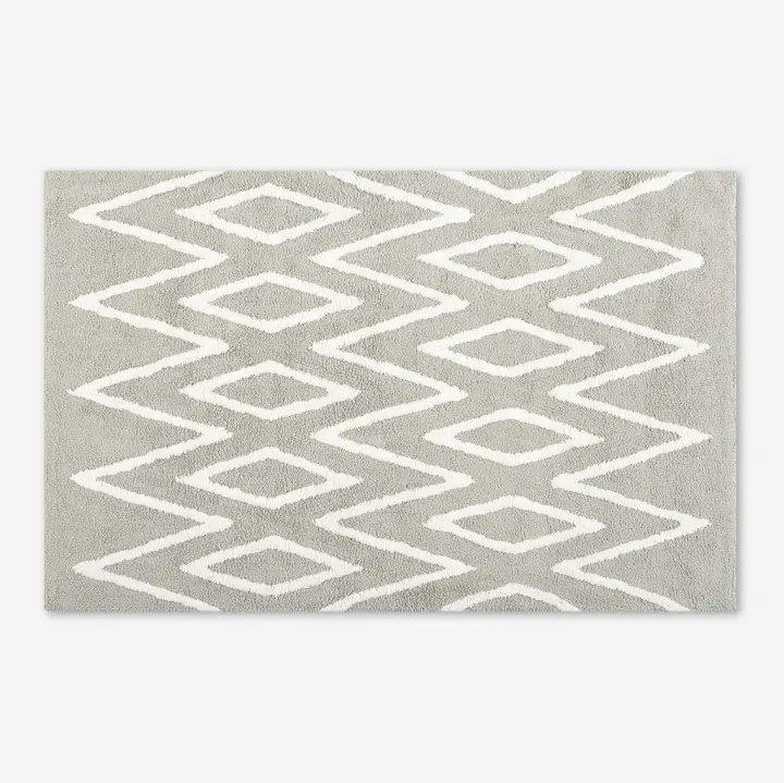 Alfombra Algodón Lavable Zigzag Gris  - Linea Paralela - 1