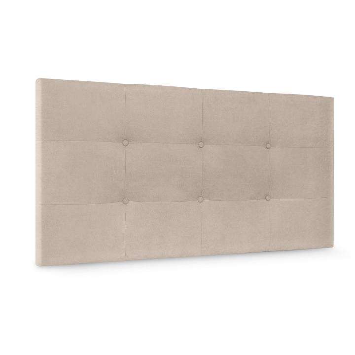 DHOME Cabecero Capitone Tapizado Polipiel o Tela Acualine con 8cm de Grosor Cabezales de Cama Acolchado Capitoné Cabeceros de Cama (Beige Tela)