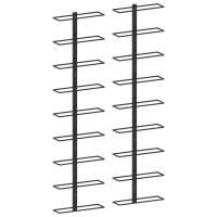 vidaXL Botellero de pared para 9 botellas 2 unidades hierro en color Blanco/Negro - details 1