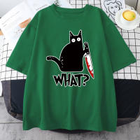 Camiseta De Algodón Para Hombre Killer Black Cat Con Impresión Creativa Y Humor Corta Manga Oversized Vintage Para Todo El Año - details 9