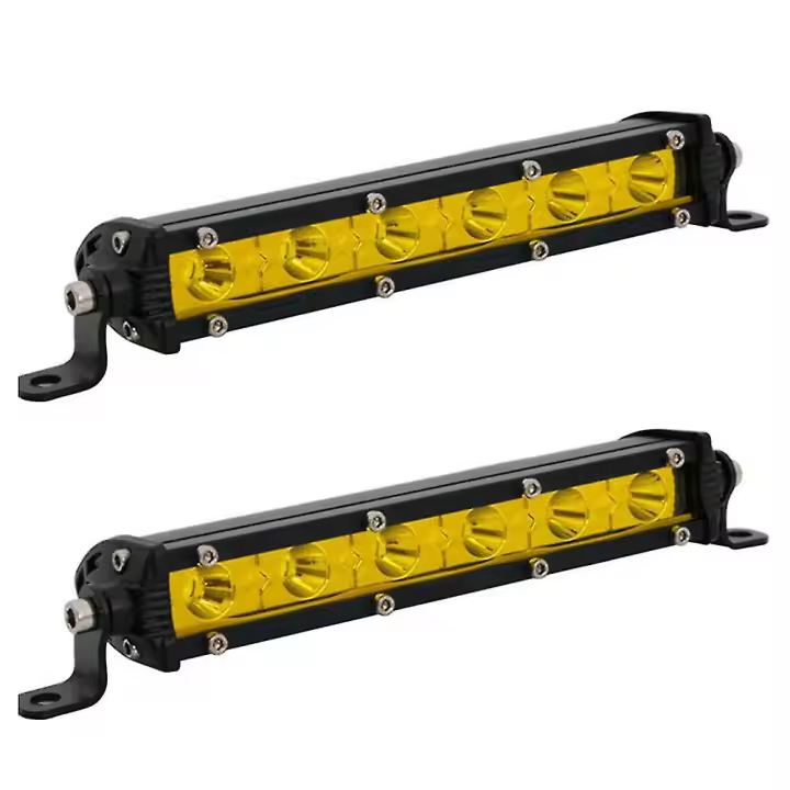2 unids 7 pulgadas 6 LED 18W LED Amarillo Luz de TRABAJO proyector lámpara kit diurno con relé alambre ha - 1
