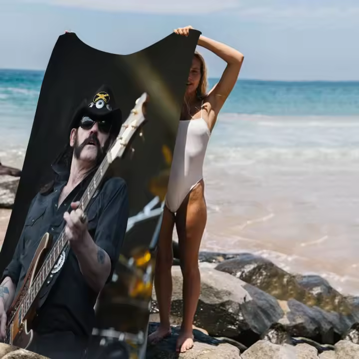 Toalla De Baño Microfibra Para Playa Y Gimnasio Estilo Anime Lemmy Kilmister Secado Rápido Decoración De Habitación Tamaño 30x60 Cm - 1