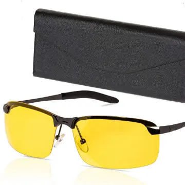 Gafas De Sol Biohazard Para Hombre - Estilo Escudo Amarillo Con Detalle Metálico Y Lentes Negras UV400